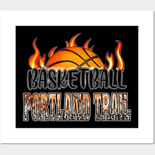 Classic Basketball Design Portland Trail Personalized Proud Name Posters and Art